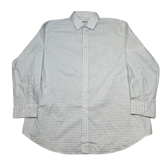 Calvin Klein Other - Calvin Klein Tech‎ Dress Shirt Mens XL Blue White Plaid Active Stretch